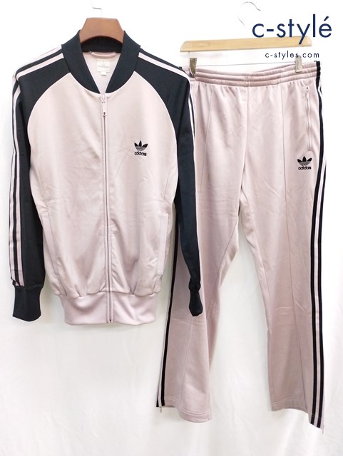 adidas アディダス ジャージ セットアップ L ピンク×ブラック