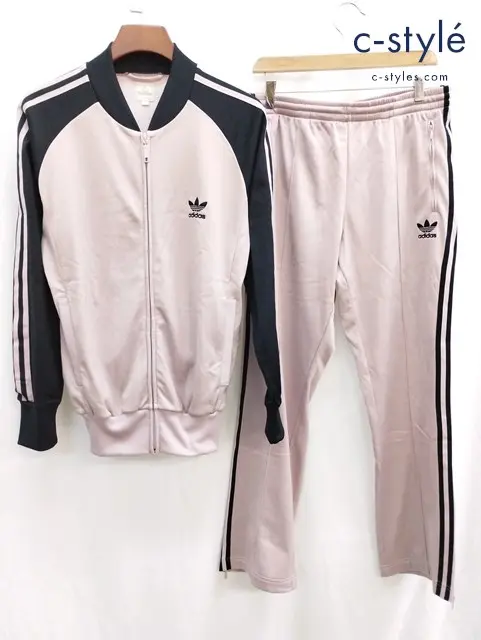 adidas アディダス ジャージ セットアップ L ピンク×ブラック