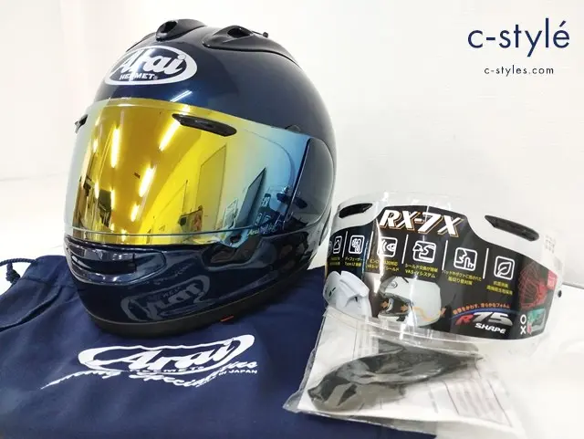 Arai アライ ヘルメット フルフェイス 59.60cm未満 ネイビー RX-7X 製造年月日 2020/7/2 バイク用品