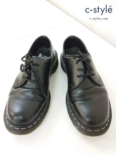 Dr.Martens ドクターマーチン レザーシューズ UK8 ブラック 1461 WHITE STITCH 3EYE SHOE 24757