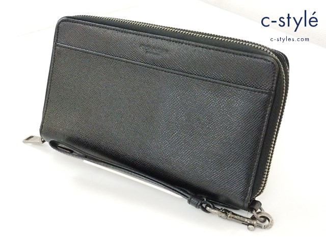COACH コーチ ダブルジップ トラベルオーガナイザー ブラック 長財布
