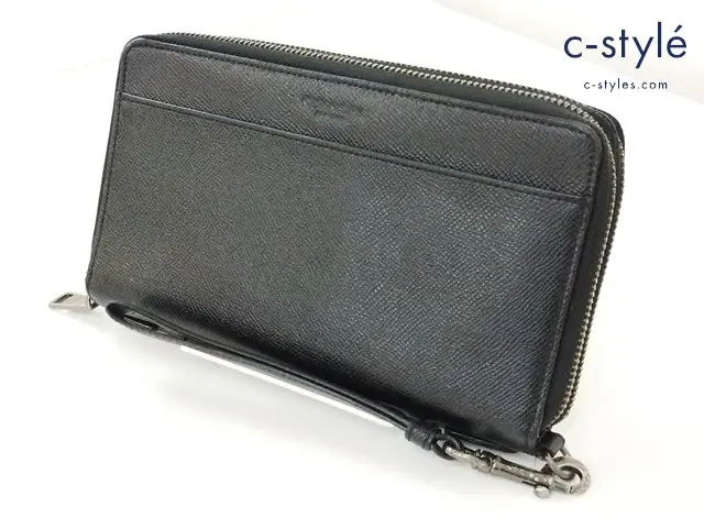 COACH コーチ ダブルジップ トラベルオーガナイザー ブラック 長財布