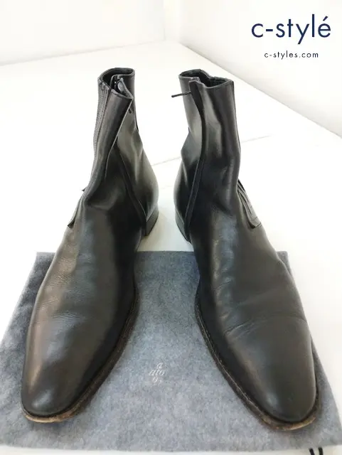 ato アトウ サイドジップブーツ 9 ブラック レザー