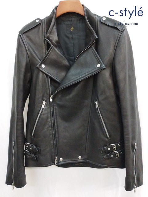 ato アトウ レザージャケット 46 ブラック AM13C-B01 羊革