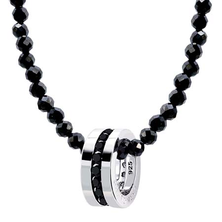 LARA Christie(ララクリスティー) ネックレス メンズ シルバー925 sv925 銀 エタニティ BSモデル ブラックスピネル p471-bs-b