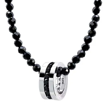 LARA Christie(ララクリスティー) ネックレス メンズ シルバー925 sv925 銀 エタニティ BSモデル ブラックスピネル p471-bs-b