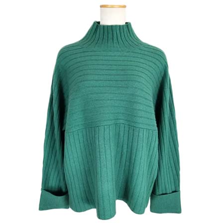 QTUME(クチューム) セーブル混ウール横リブハイネックニット