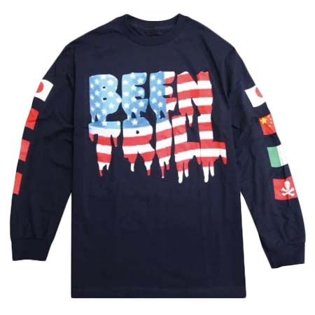BEEN TRILL(ビーントリル) TRILL FLAG LONG SLEEVE T-SHIRT NAVY
