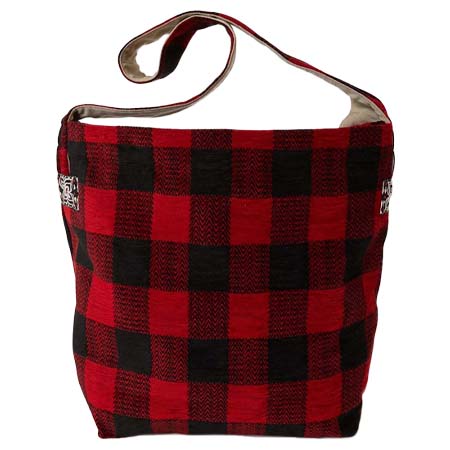 BINDU(ビンドゥー) シェニール バッファロー プレイドジャカードショルダーバッグ