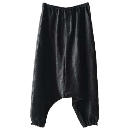 BISHOOL(ビシュール) Linen Denim Sarrouel Balloon Pants black