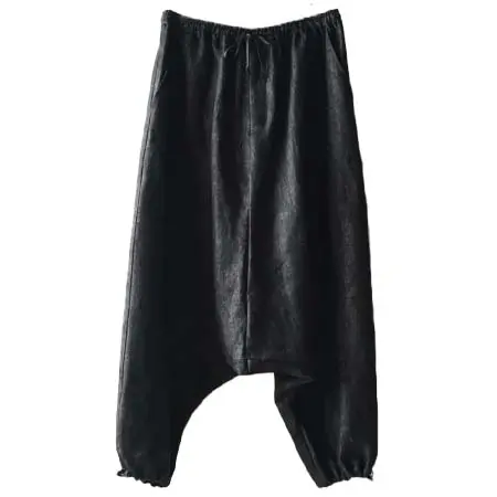 BISHOOL(ビシュール) Linen Denim Sarrouel Balloon Pants black