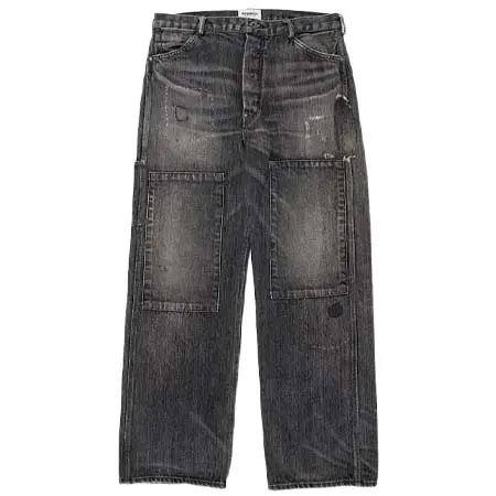 BOWWOW(バウワウ) 30S BLACK DENIM PANTS REPAIRED