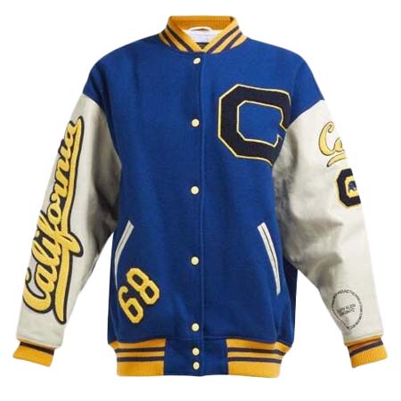 Calvin Klein 205W39NYC(カルバンクライン２０５Ｗ３９ＮＹＣ) Berkeley Logo Wool And Leather Varsity Jacket – Womens – Blue Multi