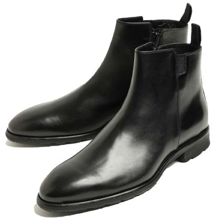 CALZOLERIA TOSCANA(カルツォレリアトスカーナ) サイドジップ レザー ブーツ/ ARCTIC GRIP / 防滑 A325 SILVER / ブラック