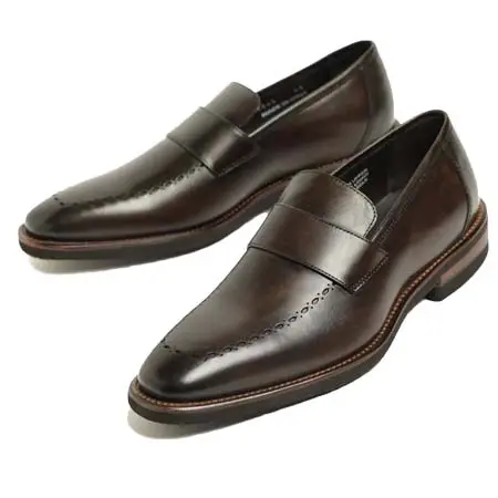 CALZOLERIA TOSCANA(カルツォレリアトスカーナ)  ホールカット Uチップ パンチング レザー ローファー ONICE / EXTRA LIGHT / 4543 / ダークブラウン