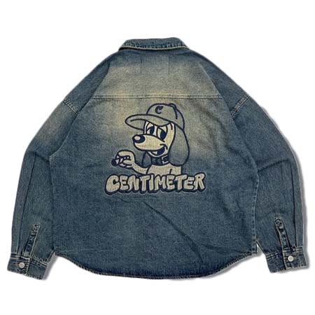 centimeter(センチメーター) CMT ruler washed denim L/S shirt