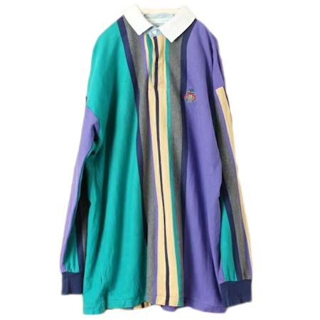 CHAPS RALPH LAUREN(チャップスラルフローレン) 長袖 ラガーシャツ パープル グリーン メンズL