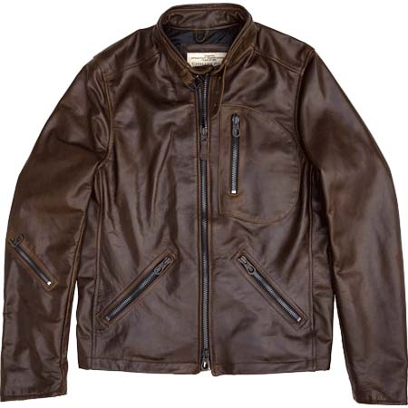 COCKPIT USA(コックピットユーエスエー) FALCON II LEATHER JACKET D POCKETS SINGLE RIDERS BROWN