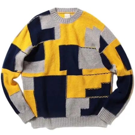 Country of Origin(カントリーオブオリジン) マルチカラーパッチワークニット