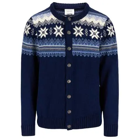 DALE OF NORWAY(ダーレオブノルウェイ) Veafjord Men’s Cardigan: Light Navy/Cream/Blue Shadow, 85731-C00