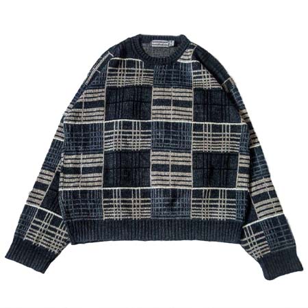 david taylor(デウ゛ィットテイラー) 長袖ニット　USA製　ビッグサイズ　ブロックチェック