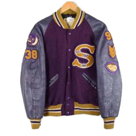 DeLONG(デロング) 60’s DeLONG SPORTSWEAR USA製 パッチ付き ウール×レザー スタジャン