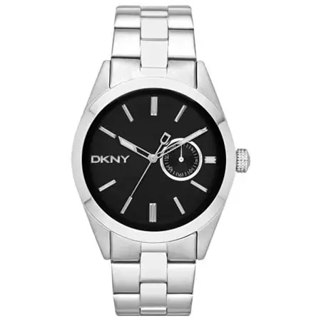 DKNY(ディーケーエヌワイダナキャランニューヨーク) メンズ NY1534 デイト ブラック×シルバー