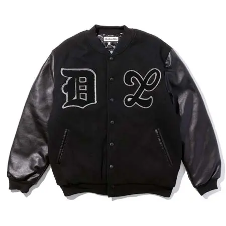 DLSM(ディーエルエスエム) MULTI FONT STADIUM JACKET(TRIPLE BLACK)