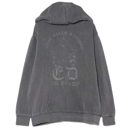 Ed Hardy(エドハーディー) ヴィンテージライク グラフィック ロゴプリント フルジップパーカー