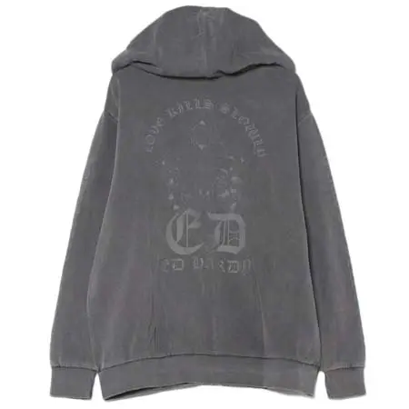 Ed Hardy(エドハーディー) ヴィンテージライク グラフィック ロゴプリント フルジップパーカー