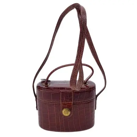 ENRIQUE LOEWE KNAPPE(エンリケロエベナッペ) クロコ型押し/ショルダーバッグ/レザー/BRW