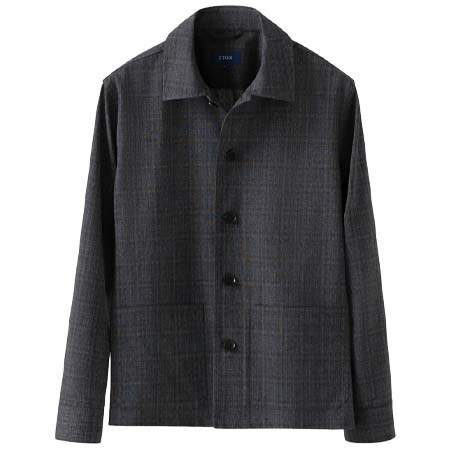 ETON(イートン) チェック柄ウールオーバーシャツ