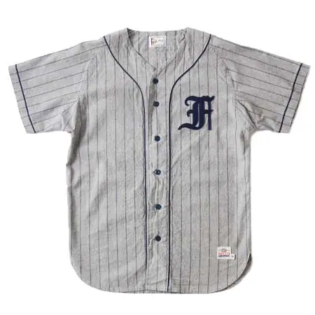 Felco(フェルコ) BASEBALL SHIRT COTTON LINEN CLOTH W/OLD FONT F FELT