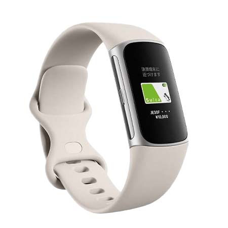 fitbit(フィットビット) スマートウォッチ フィットネストラッカー GPS搭載 Fitbit Charge 6（フィットビット チャージ 6） Porcelain Band / Silver Aluminum Case GA05185-AP