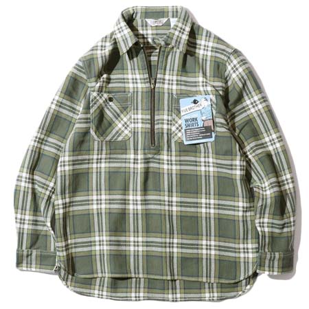 FIVE BROTHER(ファイブブラザー) HEAVY FLANNEL HALF ZIP SHIRT ハーフジップ ヘビーフランネル チェック フランネルシャツ