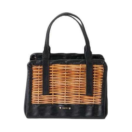 Flea Store(フリーストアー) [Flea Store Vegetal]レザーコンビかごバッグ/Opal