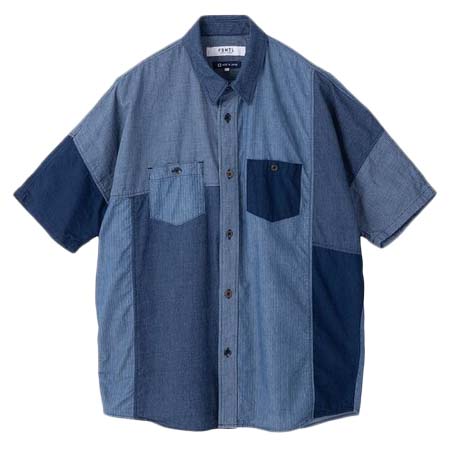 FUNDAMENTAL AGREEMENT LUXURY(ファンダメンタルアグリーメントラグジュアリー) PATCHWORK S/S SHIRT RINSE