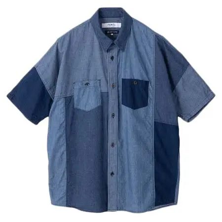 FUNDAMENTAL AGREEMENT LUXURY(ファンダメンタルアグリーメントラグジュアリー) PATCHWORK S/S SHIRT RINSE
