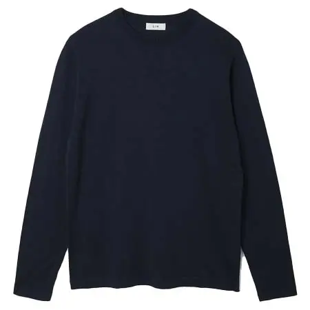 gim(ジム) 18G Silk Crew Neck[Navy]