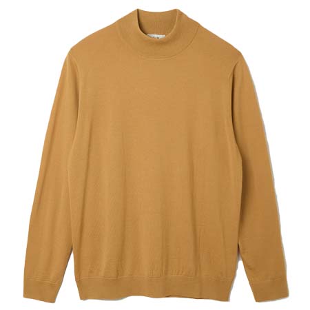 gim(ジム) Super140’s 30G Mock Neck[Mustard]
