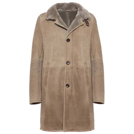 Gimo’s(ギモス) MEN COAT IN SUEDED BEIGE MERINO SHEEPSKIN