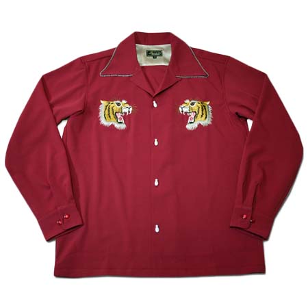 GOOD ROCKIN’(グッドロッキン) 長袖オリエンタルボウリングシャツ”バーガンディー”