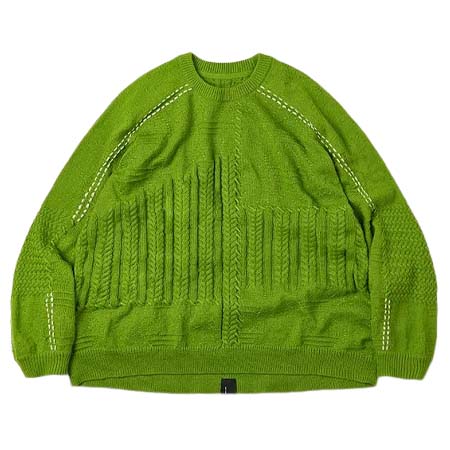 GOOPi MADE(グッピーメイド) “8SE-03K“ Montage Splicing Knit Sweater LEAF GREEN
