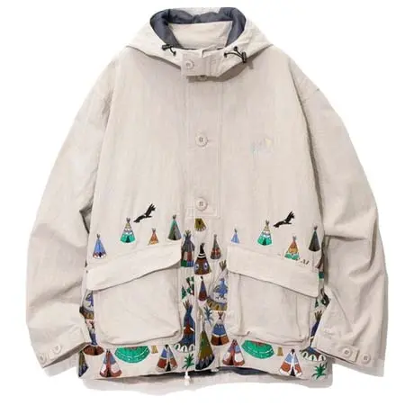 GO SLOW CARAVAN(ゴースローキャラバン) L/Cパネル刺繍パーカJK