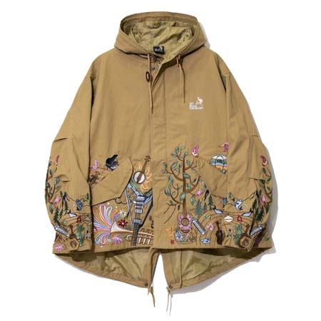 GO SLOW CARAVAN(ゴースローキャラバン) コードクロスパネル刺繍 モッズコート