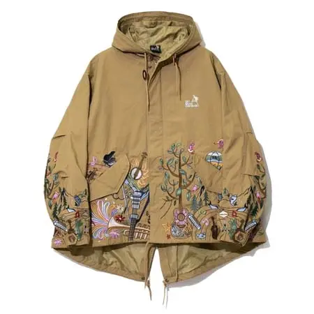 GO SLOW CARAVAN(ゴースローキャラバン) コードクロスパネル刺繍 モッズコート