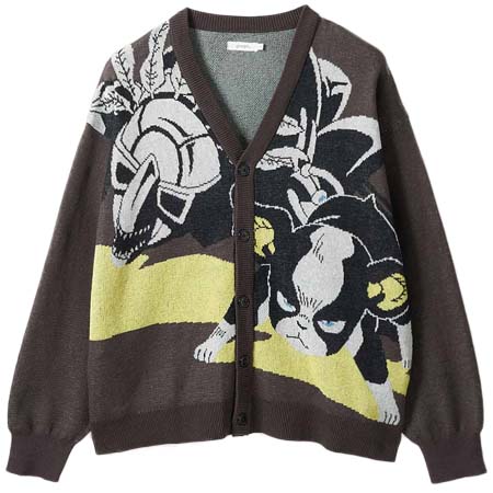 graniph(グラニフ) イギー VS ペット・ショップ｜ウォッシャブルジャカードカーディガン