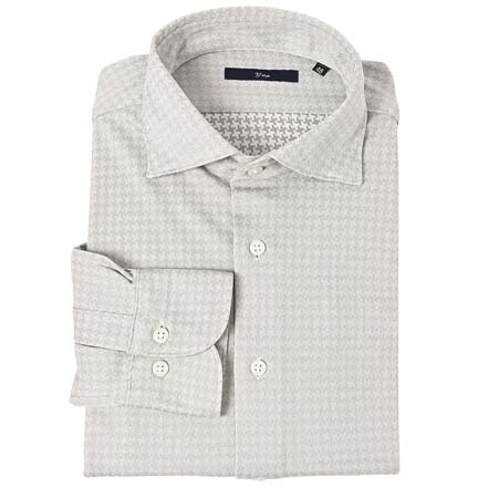 g-stage(ジーステージ) シャツ ストレッチ 千鳥柄 長袖シャツ