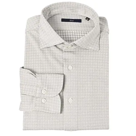 g-stage(ジーステージ) シャツ ストレッチ 千鳥柄 長袖シャツ