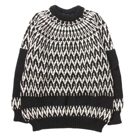 GUERNSEY WOOLLENS(ガンジーウーレンズ) ICEMAN TWOTONE SWEATER　ガンジーウーレンズ アイスマン求心柄 セーター